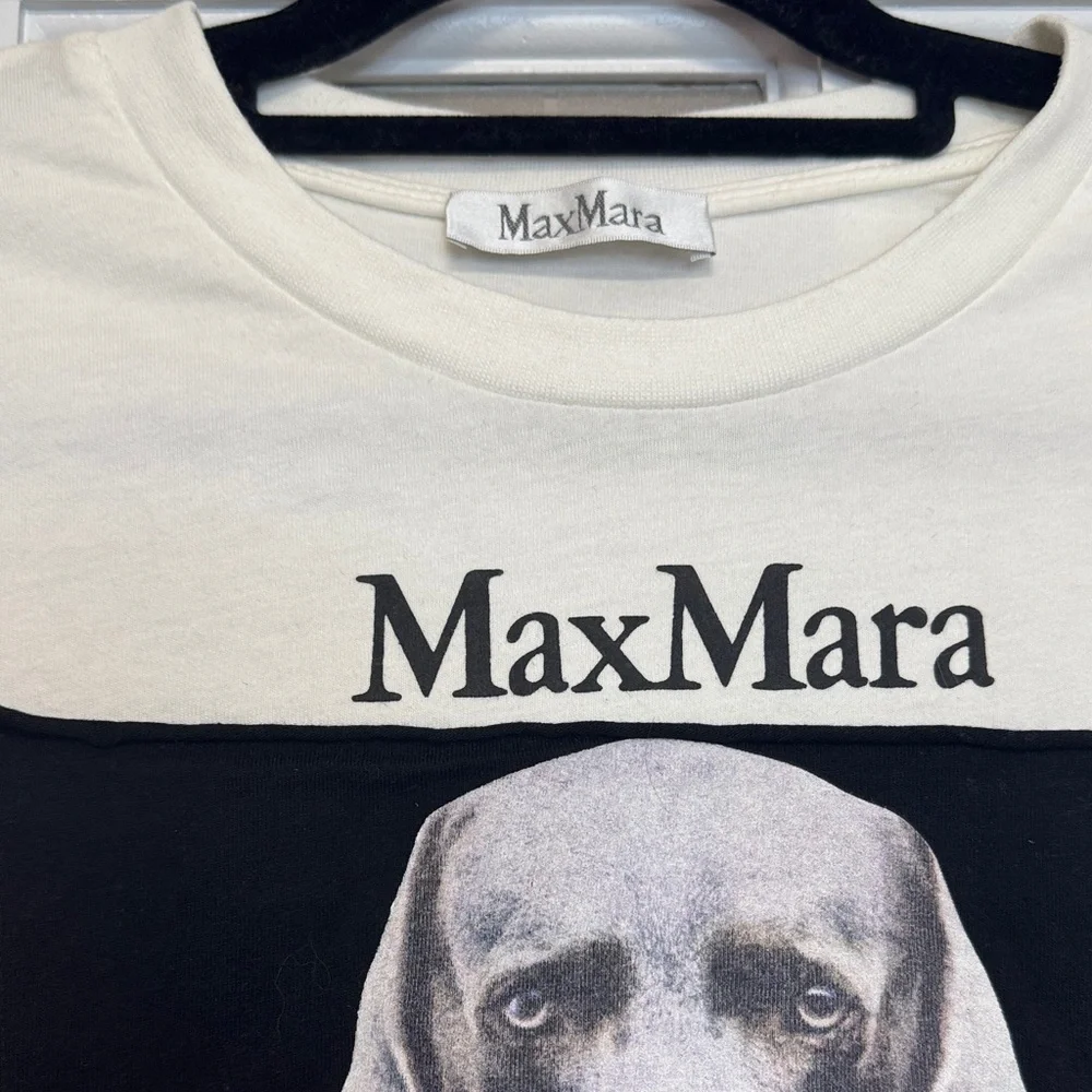 MaxMara white T-Shirt with Dog Print - Picture 6 of 9